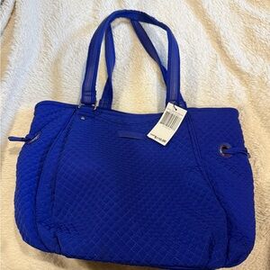 Vera Bradley Quilted Glenna Satchel in Gage Blue pattern